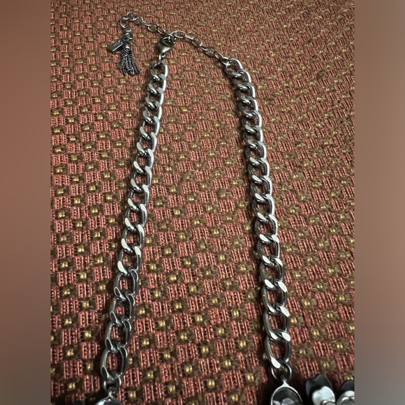 Floral Silver Statement Necklace - Picture 3 of 6